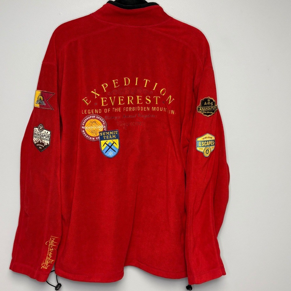Disney Expedition Everest Summit Team Emroider Red Unisex Fleece Zip Jacket Sz M